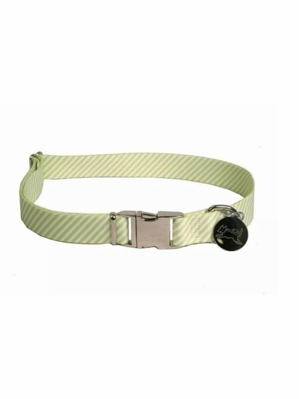 Southern Dawg Dog Collar Green White Stripe Adjustable Size Small 10”-14”